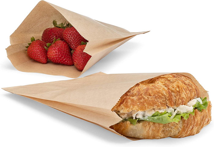 Algon Bolsas Kraft para Alimentos Reutilizables, 20 Unidades, Medidas 16x21 cm (24 Unidades)