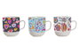 DKD Home Decor Set de 3 Tazas de Porcelana Sunny Paisley Multicolor 380ml