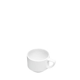 COSTA VERDE RAIO - Taza apilable 10 cl, vajilla blanca para eventos, 5 cm de alto, 7 cm de diámetro (Set de 12)