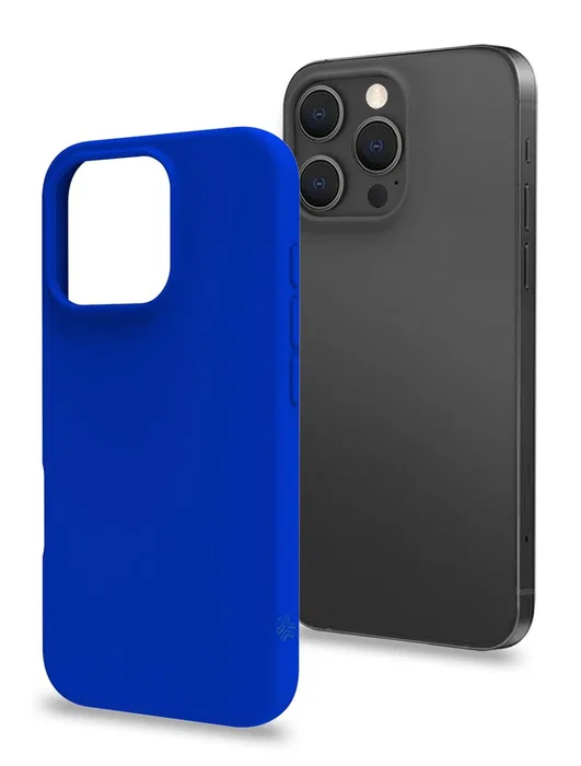 Celly CROMO1079BL Funda para iPhone 16 Pro, Azul, Resistente a Golpes y Rayones, Microfibra y TPU