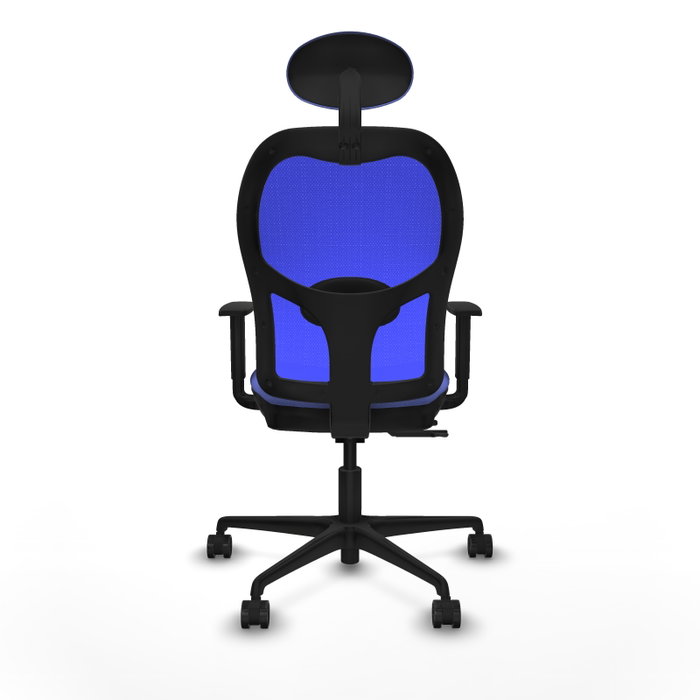 PIQUERAS Y CRESPO Silla de oficina Jorquera con mecanismo Sincro/Traslack, Azul claro y Azul, con soporte lumbar y cabecero fijo