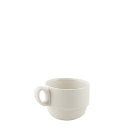 Summa Taza Apilable Moca Vitroporcelana 10 cl, 6.5x5 cm - Color Marfil (Set de 6)
