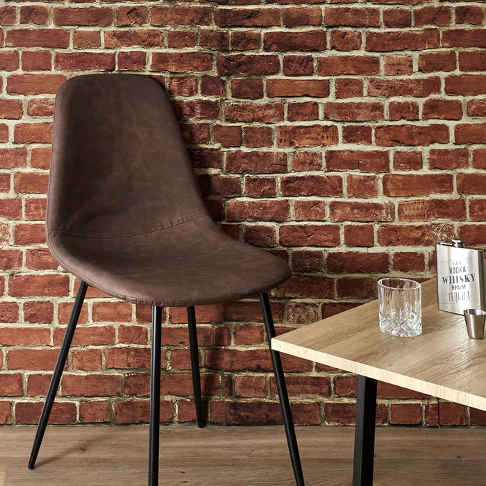 Home Deco Factory Silla Marrón Colección Industriel Diseño Industrial Elegante y Cómoda