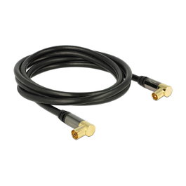 DeLOCK 88865 Cable coaxial RG-6/U de 2 m con conectores IEC angulados