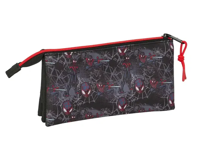 Safta Estuche portatodo triple Miles Morales Spiderman Marvel