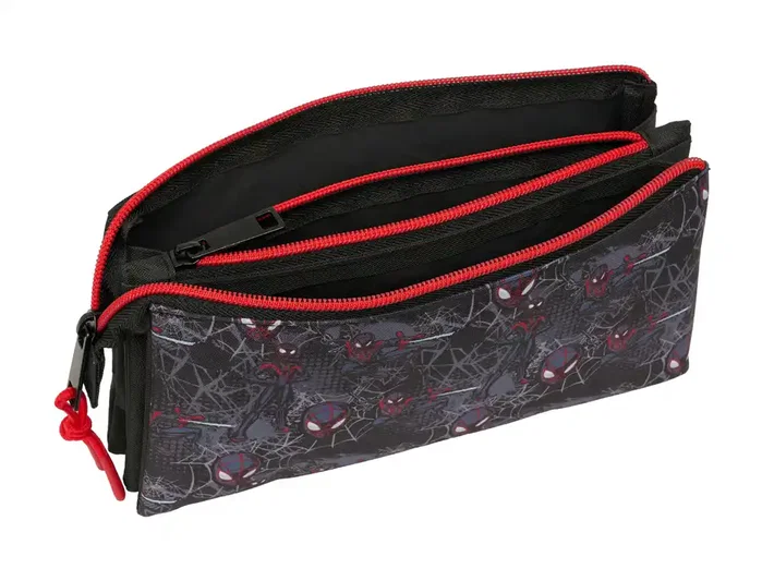 Safta Estuche portatodo triple Miles Morales Spiderman Marvel