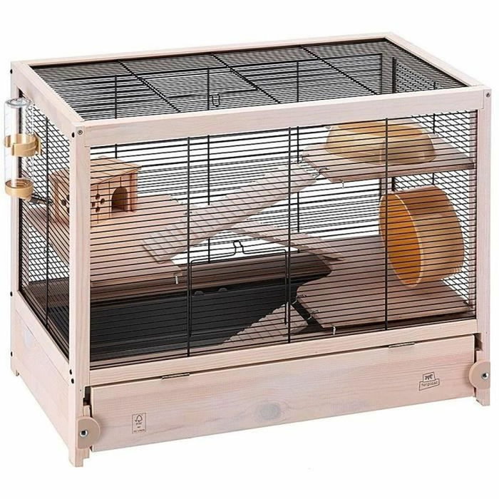 Ferplast Hamsterville Jaula para hámster en madera negra Ferplast Hamsterville Jaula para hámster en madera negra
