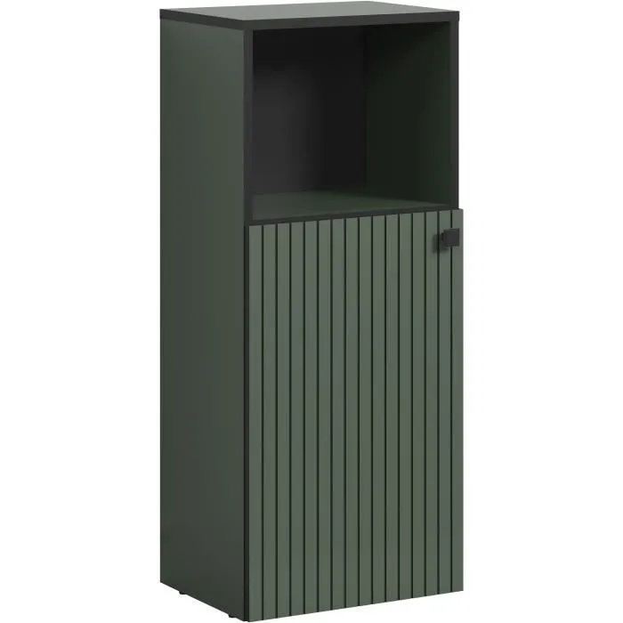 Trendteam Almacenamiento de Baño Verde Salvia y Negro L40 x H95 x D31cm PURE BLISS