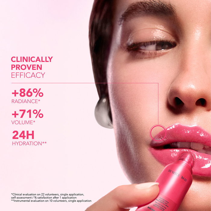 Lierac GLOW FRESH Brillo de Labios Repulpante con Acido Hialuronico, Extracto de Tulipan y Aceite de Macadamia, Sabor Vainilla Helada - 10 ml