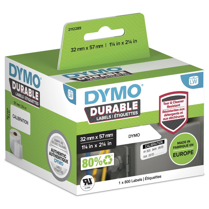Dymo LW Durable 57 mm x 32 mm Blanco (800 unidades)