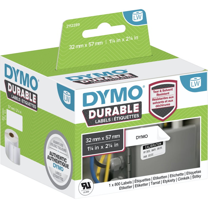 Dymo LW Durable Etiquetas Blancas 57mm x 32mm (800 unidades)