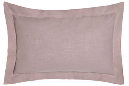 DKD Home Decor Cojín de Lino Malva con Flecos 50x30 cm