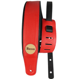 Correa Basso para Guitarra y Bajo Serie Cuero Roja