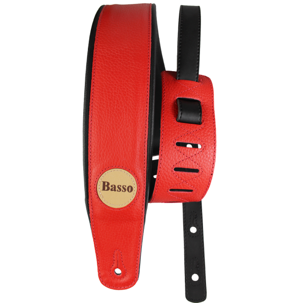 Correa Basso para Guitarra y Bajo Serie Cuero Roja Correa Basso para Guitarra y Bajo Serie Cuero Roja