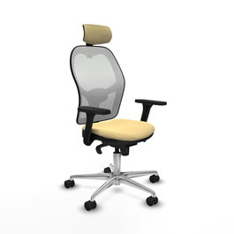 PIQUERAS Y CRESPO Silla de oficina Jorquera con mecanismo Sincro, Crema y Blanco
