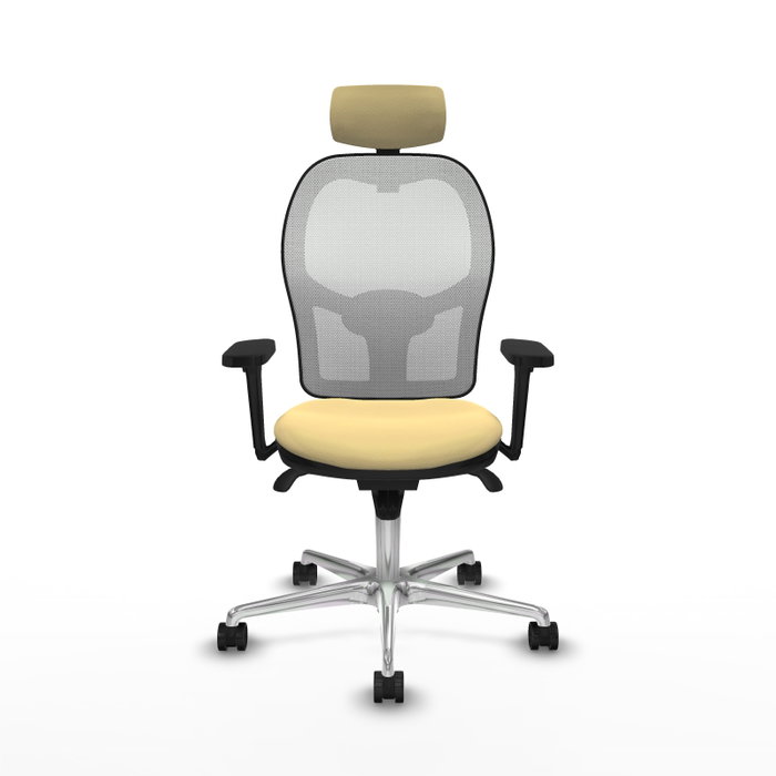 PIQUERAS Y CRESPO Silla de oficina Jorquera con mecanismo Sincro, Crema y Blanco