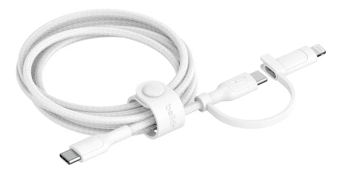 Belkin BoostCharge Pro Cable USB-C a USB-C/Lightning 1,5 m Blanco Belkin BoostCharge Pro Cable USB-C a USB-C/Lightning 1,5 m Blanco