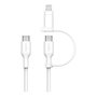Belkin CAC003hq1.5MWH BOOST CHARGE Pro - Cable USB-C a USB-C/Lightning 2 en 1, 1.5 m, 60 W, Blanco, Carga Rápida para iPhone, iPad, Galaxy, MacBook