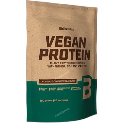 BIOTECHUSA Vegan Protein Chocolate Canela - Batido Proteico Vegano en Polvo - 500 g