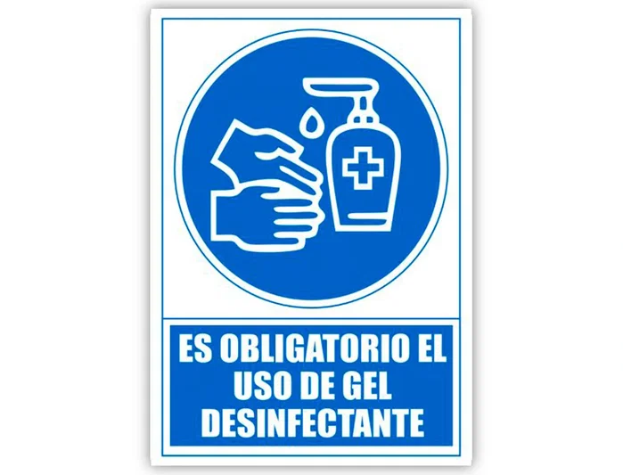 ARCHIVO 2000 Señal Obligatorio el uso de gel desinfectante Azul