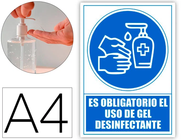 ARCHIVO 2000 Señal Obligatorio el uso de gel desinfectante Azul