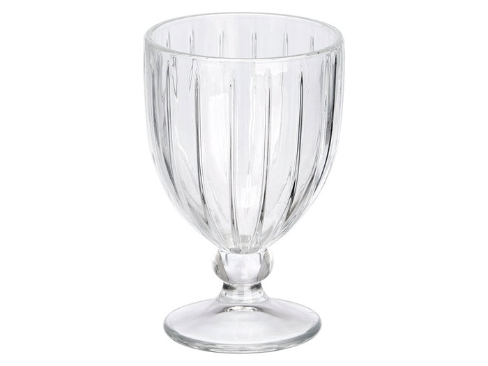 VIVALTO Copa de Vino Rayas 310ml Transparente Vidrio 8.6x13.4x8.6 cm Apto Lavavajillas (Set de 24)