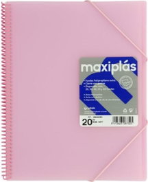 GRAFOPLAS Carpeta Maxiplas con 60 Fundas A4 Rosa Soft