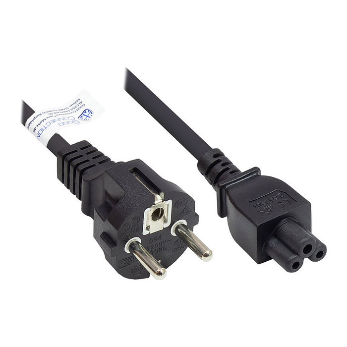 GoodConnections Cable de alimentación con enchufe tipo E+F y C5, 5m, negro GoodConnections Cable de alimentación con enchufe tipo E+F y C5, 5m, negro