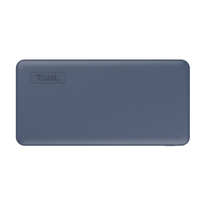 Trust Power Bank Batería Externa Primo 20000 mAh con Carga Rápida USB-C 15W, 3 Puertos (2 USB-A + 1 USB-C), 50% Plásticos Reciclados, Azul