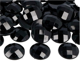 Innspiro Gemas decorativas acrílicas círculo negro opaco 25mm (100 unidades)