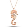 Heliophilia Silver NRZ998342 Collar de Plata de Ley 925 con Circon y Acabado Oro Rosa y Blanco, Cadena 42cm