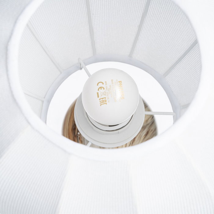 Lámpara Mesa Mármol Cerámica-Tejido 25 X 25 X 33,50 cm