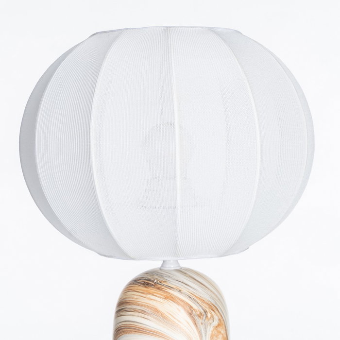 Lámpara Mesa Mármol Cerámica-Tejido 25 X 25 X 33,50 cm