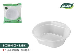 Algon Set 6 Bol Plástico Eco 500cc 22.7 x 6.5 x 26 cm (36 Unidades)