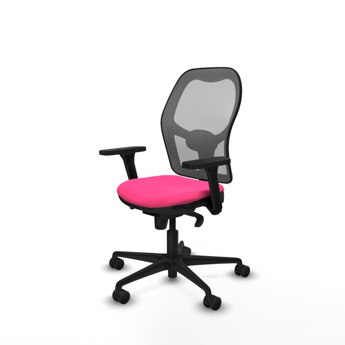 PIQUERAS Y CRESPO Silla de oficina Jorquera Rosa y Gris con Mecanismo Sincro