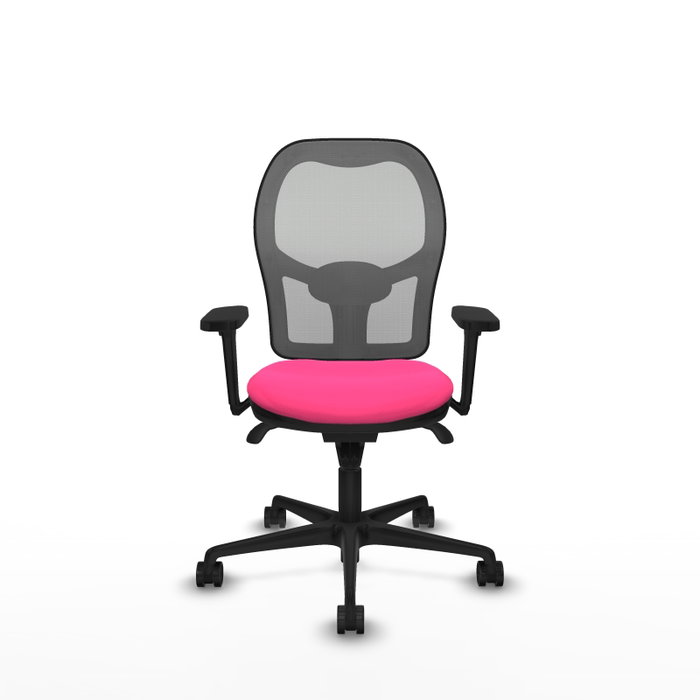 PIQUERAS Y CRESPO Silla de oficina Jorquera Rosa y Gris con Mecanismo Sincro