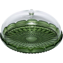 Guzzini VANITY Juego de servir pasteles con cúpula Water Lily verde
