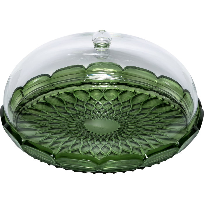 Guzzini VANITY Juego de servir pasteles con cúpula Water Lily verde Guzzini VANITY Juego de servir pasteles con cúpula Water Lily verde