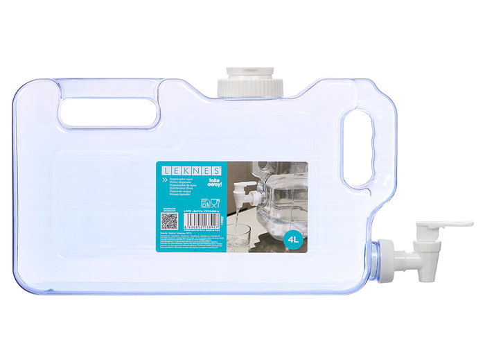 LEKNES Dispensador de Agua Plástico 4L Transparente LEKNES Dispensador de Agua Plástico 4L Transparente