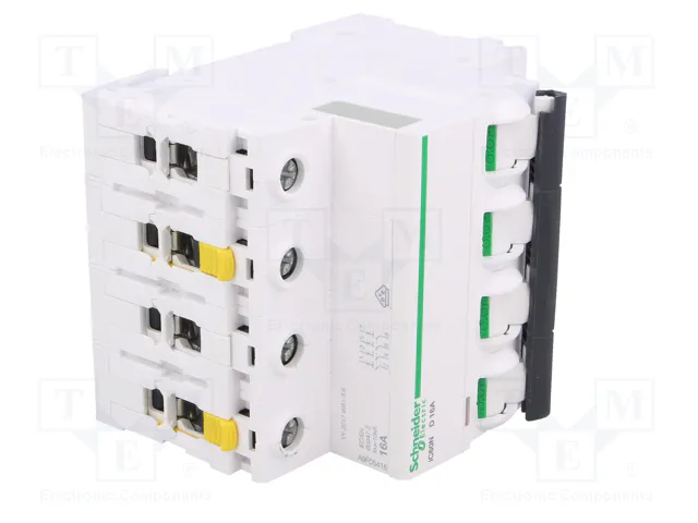 SCHNEIDER ELECTRIC Interruptor magnetotérmico iC60N 4 polos 16A Curva D