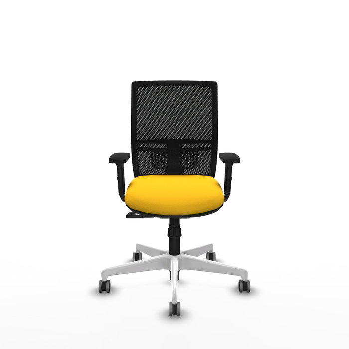 PIQUERAS Y CRESPO Silla de oficina Yunquera con mecanismo Sincro, Amarillo y Negro