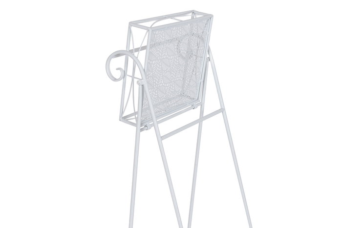 DKD Home Decor Camarera de Hierro con Hojas Blanco