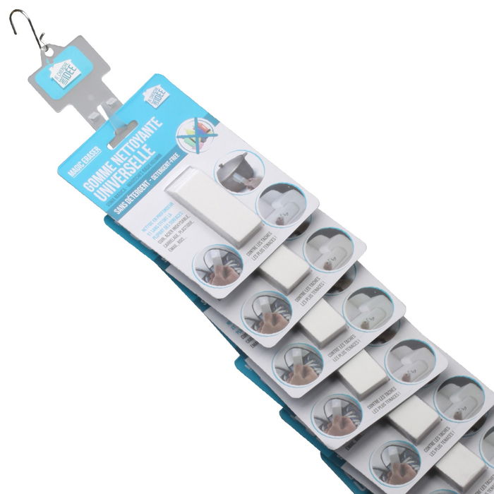 Je cherche une Idee Goma Mágica Antirayaduras Limpieza Universal Borra Suciedad Paredes Superficies 12 Unidades