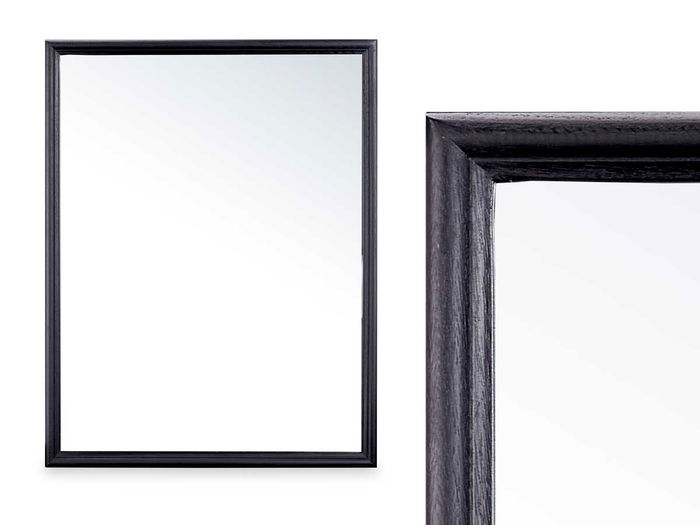 Giftdecor Espejo de Pared con Marco de Madera Negro 65 x 85 cm