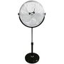 Edm Ventilador de pie industrial con base circular, cromado/negro
