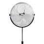 Edm Ventilador de pie industrial con base circular, cromado/negro
