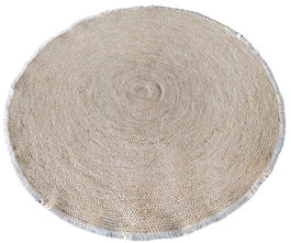 DKD Home Decor Alfombra Balines Fibra Maiz 200x200 cm Marron Claro Flecos