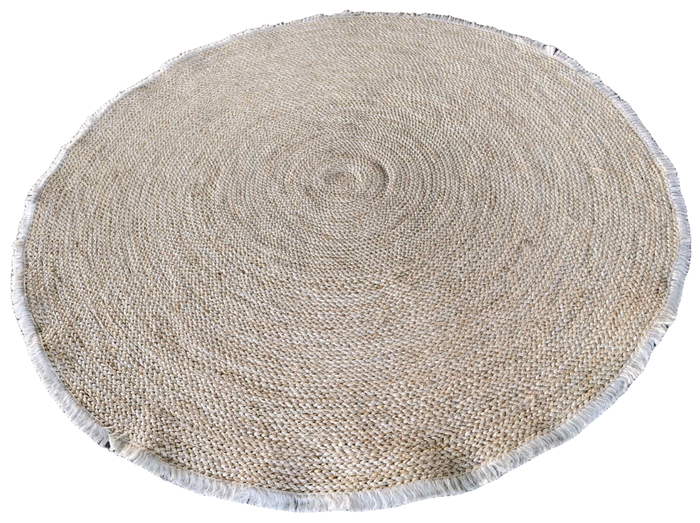 DKD Home Decor Alfombra Balines Fibra Maiz 200x200 cm Marron Claro Flecos