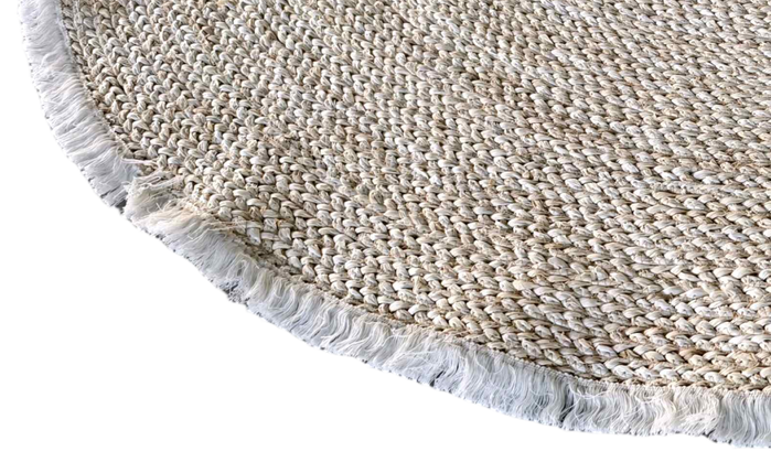 DKD Home Decor Alfombra Balines Fibra Maiz 200x200 cm Marron Claro Flecos
