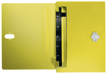 Leitz 46240015 Carpeta Polipropileno Acordeón 5 Posiciones, Bolsillo Frontal, Broche Giratorio, Formato A4, Amarillo